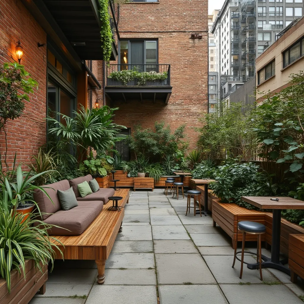 Zielone patio w centrum miasta